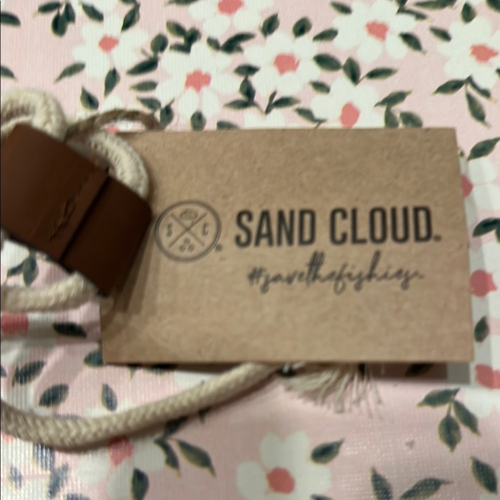 Sand Cloud Blue and White Patterned Drawstring Bag - Picture 3 of 3